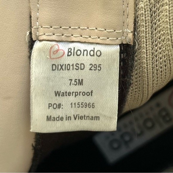 Blondo Demaria Sand Size 7.5 Boots Waterproof Suede Bootie Ankle Knit Collar - Picture 13 of 16